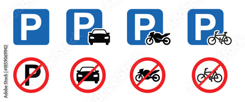 Parking and No Parking Sign Set Transportation Safety
