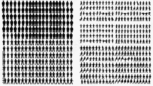 Large crowd of people walking in different directions