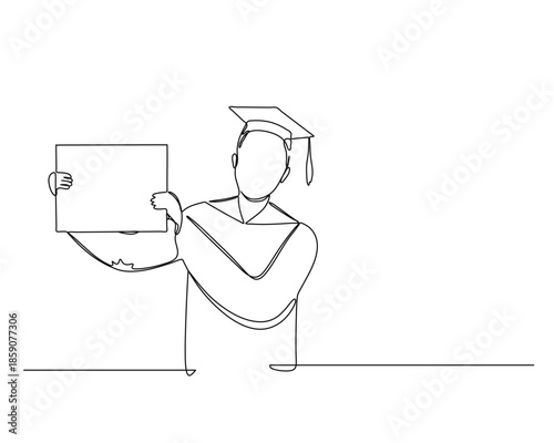 Graduate Holding Diploma in Minimalist Line Style