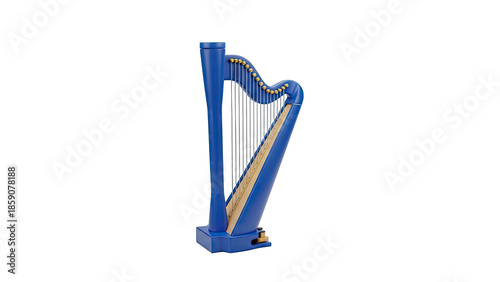 Blue Harp with Golden Accents