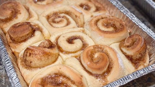Dozen Fresh Baked Cinnamon Rolls Fresh Out of the Oven