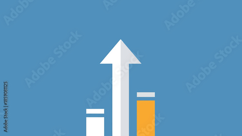 White Arrow Pointing Upwards with Bars.