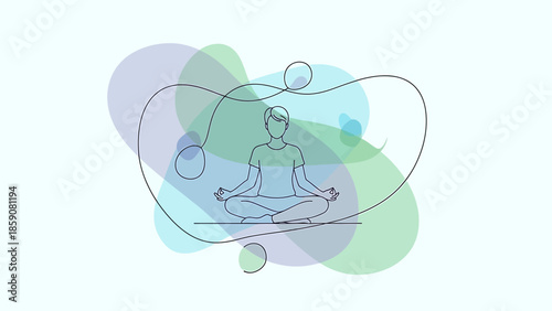 Woman Meditating in Lotus Position Serene.