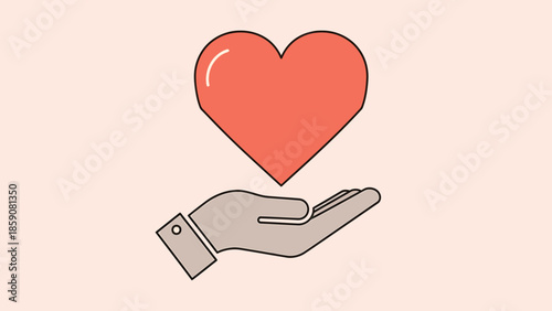 Hand Holding Heart Symbolizing Love and Care.