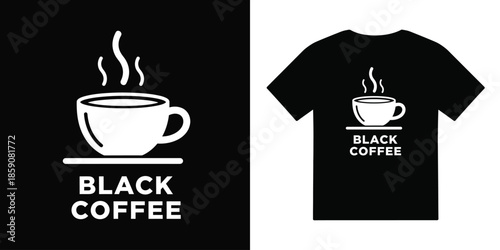 black coffee tshirt vector illustration design