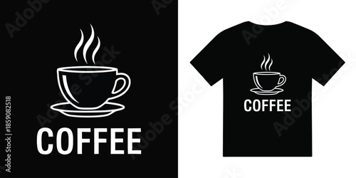 black coffee tshirt vector illustration design