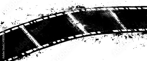 Vector modern retro vintage film strip with photographic film in retro style curved film strip