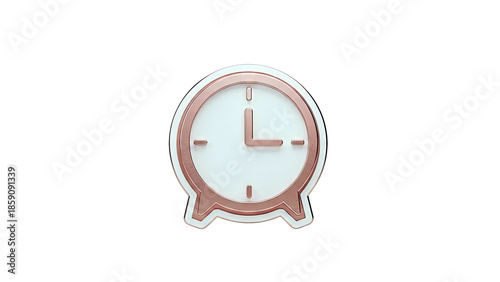 Rose Gold Clock Icon: Time Management Concept