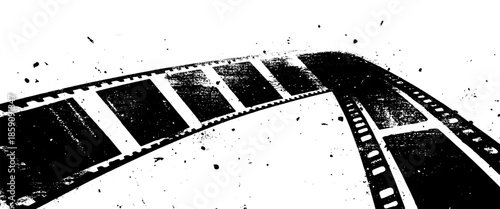 Vector vintage film strip with grunge grain noisy texture and scratches, vintage aesthetic design