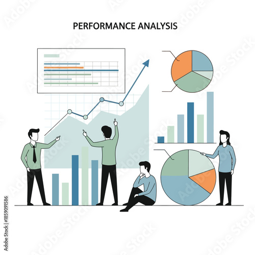 Analyzing Business Performance A Visual Representation of Growth Trends and Data Insights