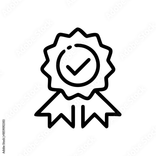 Quality control check mark logo. Star with checkmark icon for best standard symbol. Premium product certified sign. Guarantee and assurance vector illustration for ..