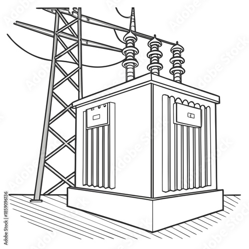 Industrial electrical transformer station