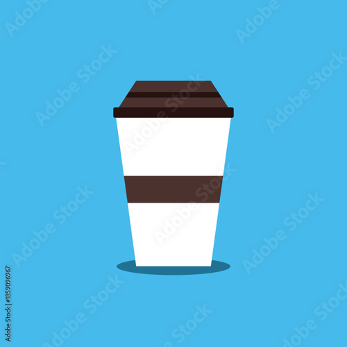 Chocolate drink. coffee cup icon. disposable paper cup design. suitable for beverages ads. vector illustration