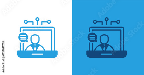 Online Conference Flat, with light and dark background