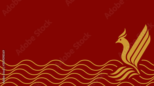 Imlek, Phoenix Ripple, Stylized phoenix emblem suitable for branding, corporate identity, or inspirational content.