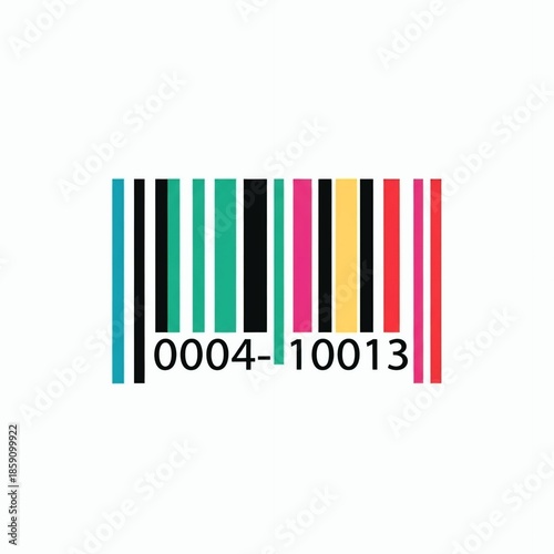 Free Download A colorful barcode with numbers on a white background for identification purposes - GFXLoad