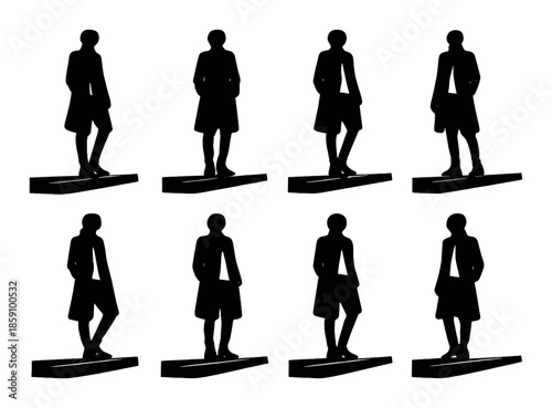 Silhouette collection of historical figures in various poses