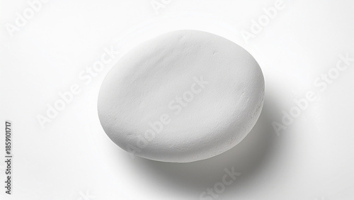 Minimal White Stone Isolated on Pure White Background