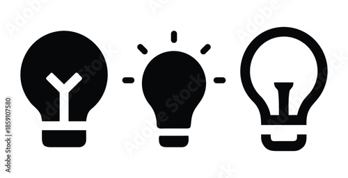 Light bulb icon set, light bulb idea concept