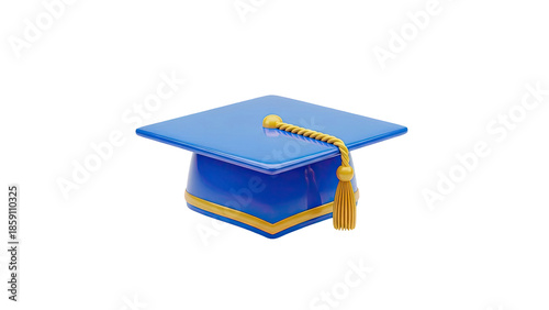 Blue Graduation Cap with Gold Tassel