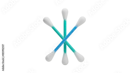 Cotton Swabs Arranged in a Starburst Pattern