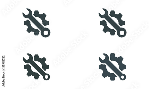 Crossed wrench tools icons symbolizing repair, maintenance and technical service
