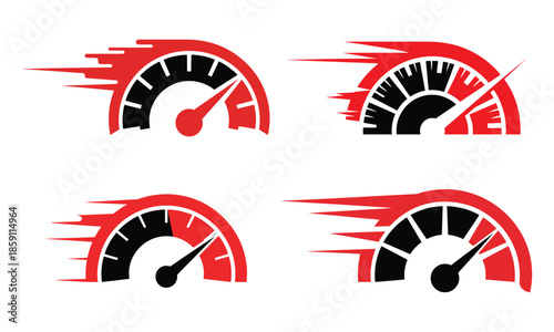 Speedometer Gauge Icons Speed Performance and Racing Symbols
