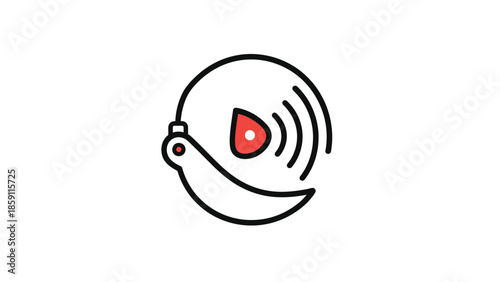 Creative vinyl record design with a play button, music concept illustration.