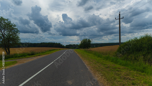 highway and roadside on a summer day