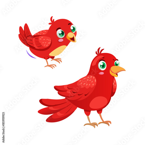 A beautiful Red bird with different position. Made for Hindi moral stories, Create with Illustrator and Ready for Animate CC. See Less