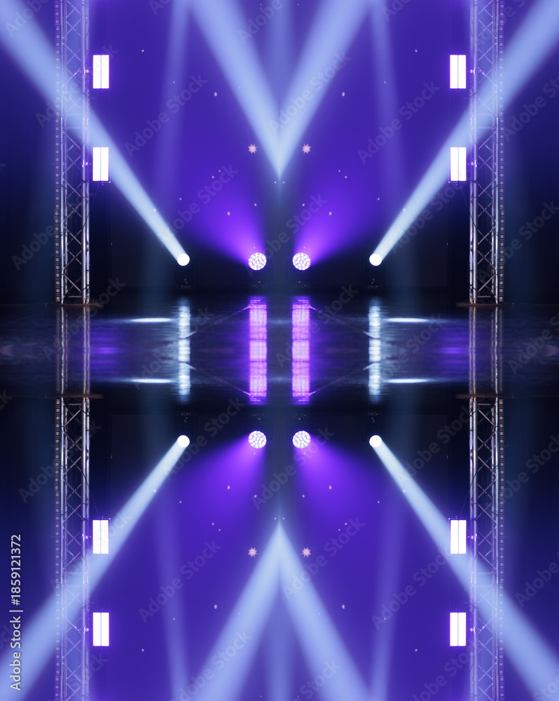 Obraz premium Abstract texture background for design. Stage light and smoke on stage, lighting and spotlights