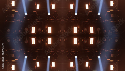 Stage light and smoke on stage, lighting and spotlights.	
