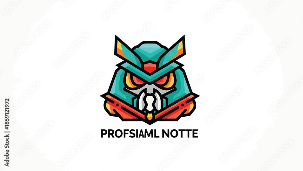 Fototapeta premium Intense robotic owl with sharp eyes and a determined expression, ready for action.