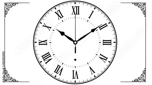 Clock faces with roman and arabic numerals