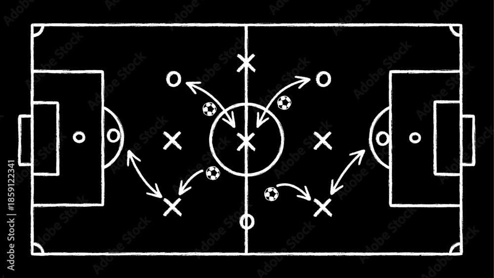 Fototapeta premium Football strategy diagram