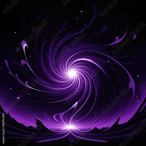 Vibrant purple vortex with radiant light, perfect for dynamic backgrounds and futuristic designs, adding cosmic energy to your creative projects