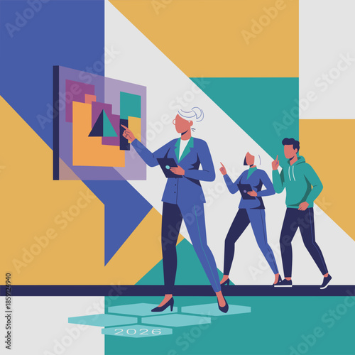 Team collaboration and business planning using futuristic data visualization