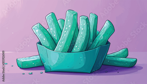 Bowl of Vibrant Green Pickles - A Culinary Delight.