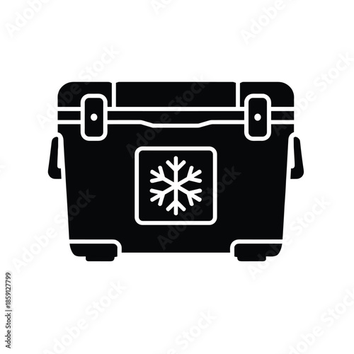 Portable cooler box icon flat vector illustration