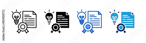 Intellectual Property icon set multiple style collection