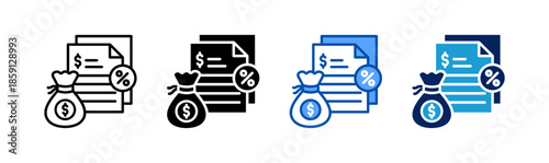loan icon set multiple style collection