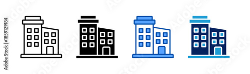 estate icon set multiple style collection