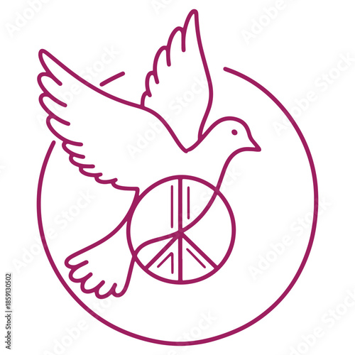 Dove with peace sign