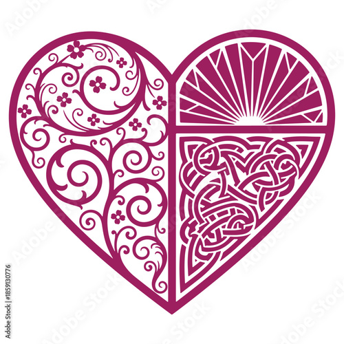 Heart with floral ornament