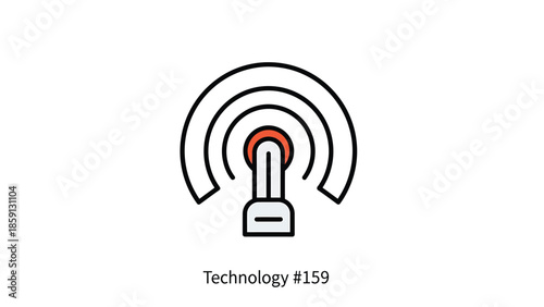 Modern technology icon representing wireless communication and data transmission.