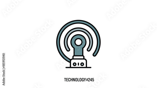 Modern technology icon representing wireless communication and data transmission.