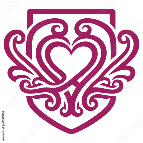 Heart with floral ornament