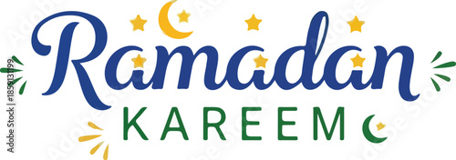 Ramadan Kareem A festive greeting for the holy month with crescent moon and stars