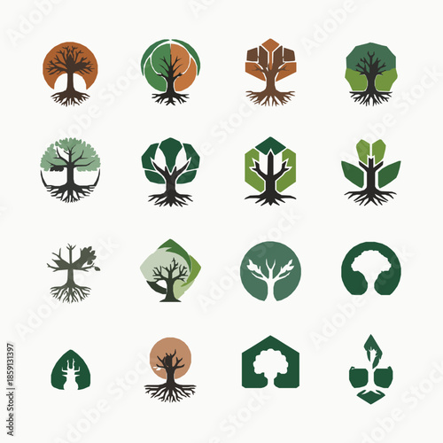 Modern Computer Desk Silhouette Vector Icon Set EPS 10