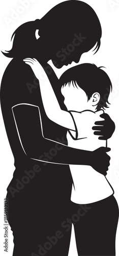 Mother comforting child